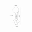 Aplica de perete TK Lighting VOX metal, sticla, negru, alb, GU10+G9 - TK-10152