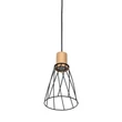 Pendul TK Lighting MODESTO metal, lemn, negru, maro, GU10 - TK-10155