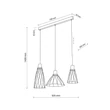 Pendul TK Lighting MODESTO metal, lemn, negru, maro, GU10 - TK-10158