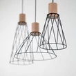 Pendul TK Lighting MODESTO metal, lemn, negru, maro, GU10 - TK-10158