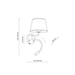 Aplica de perete TK Lighting MAJA metal, textil, negru, E27 + G9 - TK-10203
