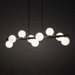 Pendul TK Lighting ESTERA metal, lemn, sticla, negru, maro, alb, G9 - TK-10273