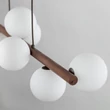 Pendul TK Lighting ESTERA metal, lemn, sticla, negru, maro, alb, G9 - TK-10273