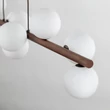 Pendul TK Lighting ESTERA metal, lemn, sticla, negru, maro, alb, G9 - TK-10273
