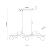 Pendul TK Lighting LAVA metal, sticla, maro, chihlimbar, G9 - TK-11037