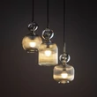 Pendul TK Lighting SOPHIA metal, sticla, negru, chihlimbar, E14 - TK-11041