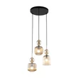 Pendul TK Lighting SOPHIA metal, sticla, negru, chihlimbar, E14 - TK-11041