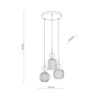 Pendul TK Lighting SOPHIA metal, sticla, negru, chihlimbar, E14 - TK-11041