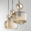Pendul TK Lighting SOPHIA metal, sticla, negru, chihlimbar, E14 - TK-11042