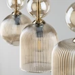 Pendul TK Lighting SOPHIA metal, sticla, negru, chihlimbar, E14 - TK-11042