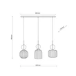 Pendul TK Lighting SOPHIA metal, sticla, negru, chihlimbar, E14 - TK-11042