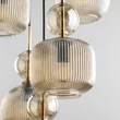 Pendul TK Lighting SOPHIA metal, sticla, negru, chihlimbar, E14 - TK-11043