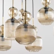 Pendul TK Lighting SOPHIA metal, sticla, negru, chihlimbar, E14 - TK-11043