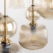 Pendul TK Lighting SOPHIA metal, sticla, negru, chihlimbar, E14 - TK-11043