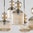 Pendul TK Lighting SOPHIA metal, sticla, negru, chihlimbar, E14 - TK-11043