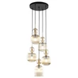 Pendul TK Lighting SOPHIA metal, sticla, negru, chihlimbar, E14 - TK-11043
