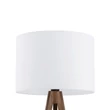 Lampadar TK Lighting GRAND metal, lemn, textil, maro, alb, E27 - TK-16003