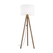 Lampadar TK Lighting GRAND metal, lemn, textil, maro, alb, E27 - TK-16003