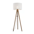 Lampadar TK Lighting GRAND metal, lemn, textil, maro, gri, E27 - TK-16004