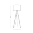 Lampadar TK Lighting GRAND metal, lemn, textil, maro, gri, E27 - TK-16004