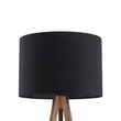 Lampadar TK Lighting GRAND metal, lemn, textil, maro, negru, E27 - TK-16005