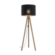 Lampadar TK Lighting GRAND metal, lemn, textil, maro, negru, E27 - TK-16005