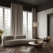 Lampadar TK Lighting GRAND metal, lemn, textil, maro, bej, E27 - TK-16018