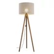 Lampadar TK Lighting GRAND metal, lemn, textil, maro, bej, E27 - TK-16018