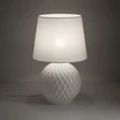 Veioza TK Lighting SANTANA sticla, textil, alb, E27 - TK-16046