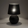Veioza TK Lighting SANTANA sticla, textil, negru, E27 - TK-16047