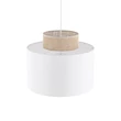 Pendul TK Lighting DUO metal, textil, alb, natur, E27 - TK-1856