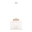 Pendul TK Lighting DUO metal, textil, alb, natur, E27 - TK-1856