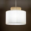 Pendul TK Lighting DUO metal, textil, alb, natur, E27 - TK-1856