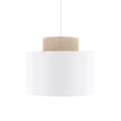 Pendul TK Lighting DUO metal, textil, alb, natur, E27 - TK-1856