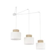 Pendul TK Lighting DUO metal, textil, alb, natur, E27 - TK-2345