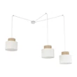 Pendul TK Lighting DUO metal, textil, alb, natur, E27 - TK-2345