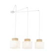 Pendul TK Lighting DUO metal, textil, alb, natur, E27 - TK-2345