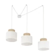 Pendul TK Lighting DUO metal, textil, alb, natur, E27 - TK-2345