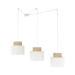 Pendul TK Lighting DUO metal, textil, alb, natur, E27 - TK-2345