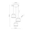 Pendul TK Lighting DUO metal, textil, alb, natur, E27 - TK-2594