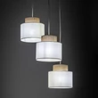 Pendul TK Lighting DUO metal, textil, alb, natur, E27 - TK-2594