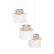 Pendul TK Lighting DUO metal, textil, alb, natur, E27 - TK-2594