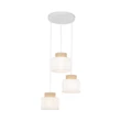 Pendul TK Lighting DUO metal, textil, alb, natur, E27 - TK-2594