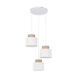 Pendul TK Lighting DUO metal, textil, alb, natur, E27 - TK-2594