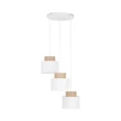 Pendul TK Lighting DUO metal, textil, alb, natur, E27 - TK-2594