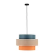 Pendul TK Lighting TRIO metal, textil, albastru, portocaliu, natur, E27 - TK-2758