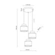Pendul TK Lighting DUO metal, textil, albastru, portocaliu, natur, E27 - TK-2759