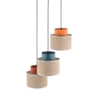 Pendul TK Lighting DUO metal, textil, albastru, portocaliu, natur, E27 - TK-2759