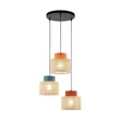 Pendul TK Lighting DUO metal, textil, albastru, portocaliu, natur, E27 - TK-2759