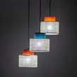 Pendul TK Lighting DUO metal, textil, albastru, portocaliu, natur, E27 - TK-2759